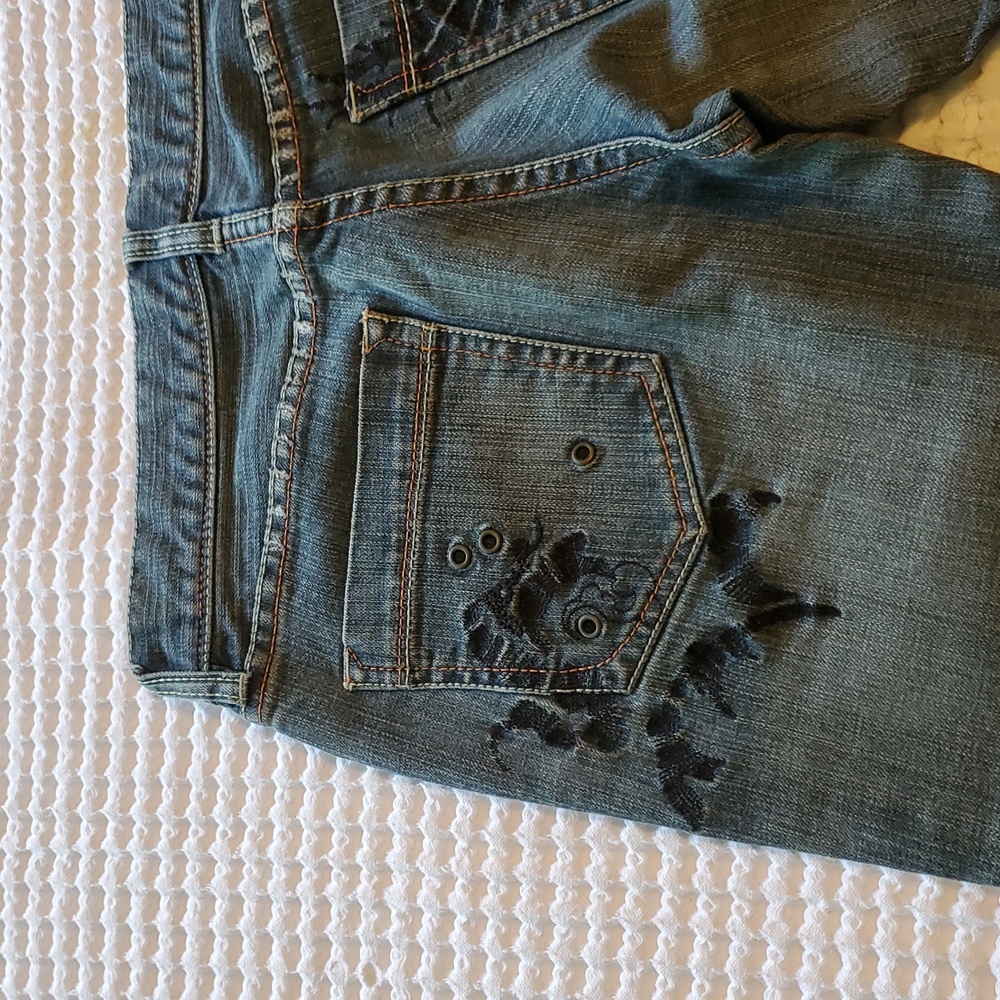Embroidered Button Fly Jeans - Picture 5 of 14
